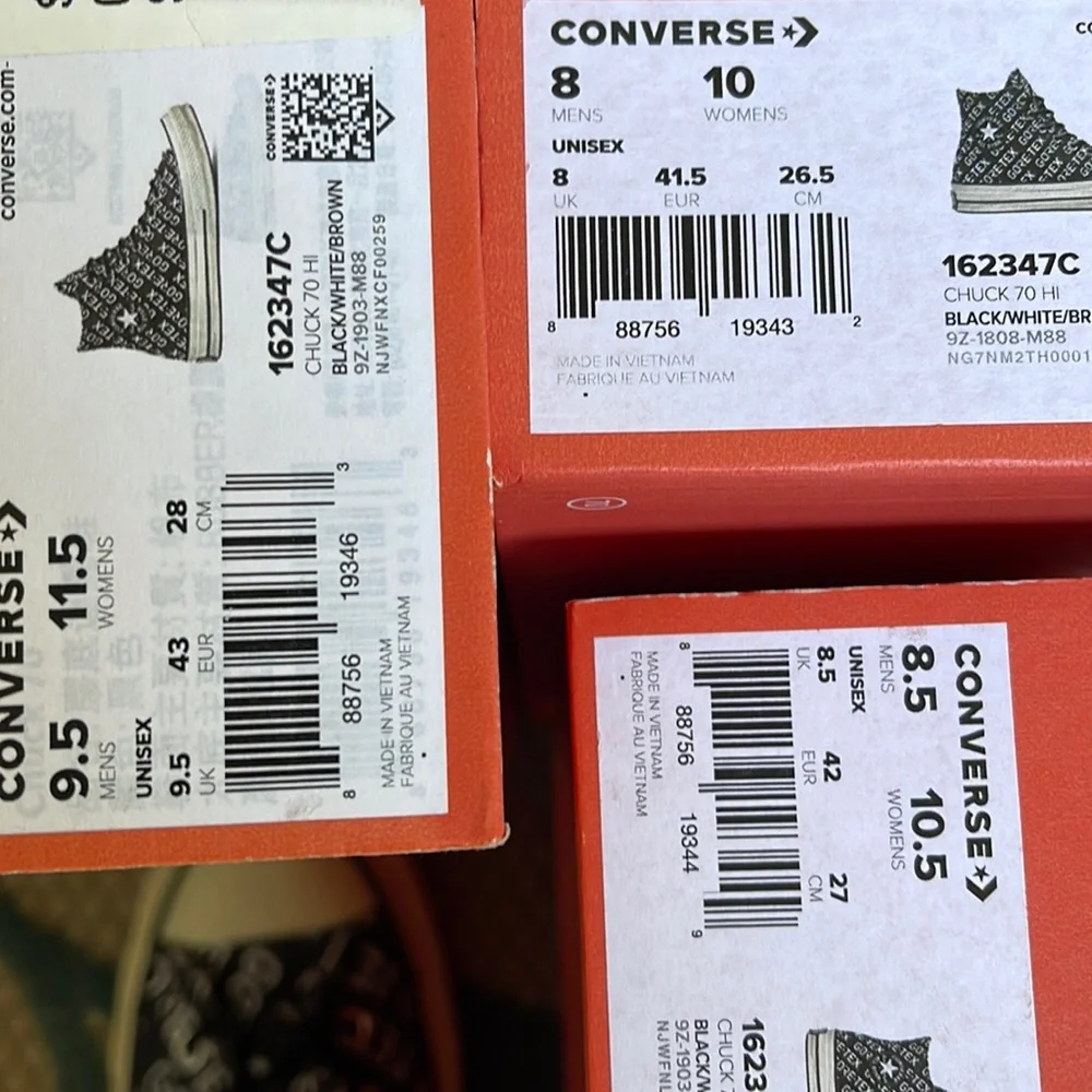 Converse Men’s 162347C
CHUCK 70 HI
BLACK/WHITE/BROWN Sneakers - Picture 16 of 16